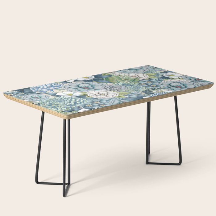 Blue Floral Garden Coffee Table Gallery Image 1