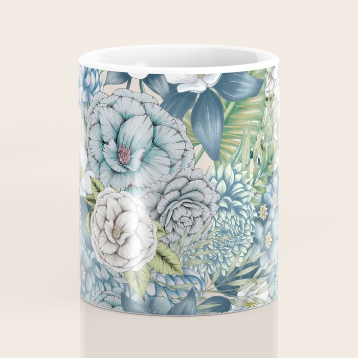 Blue Floral Garden Coffee Mug Gallery Image 4