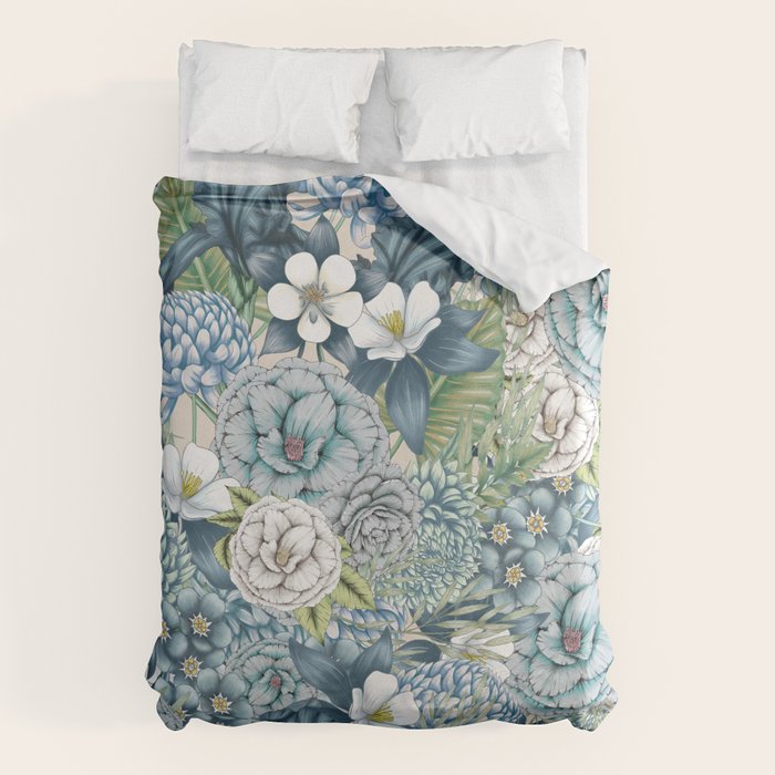 Blue Floral Garden Duvet Cover Gallery Image 6