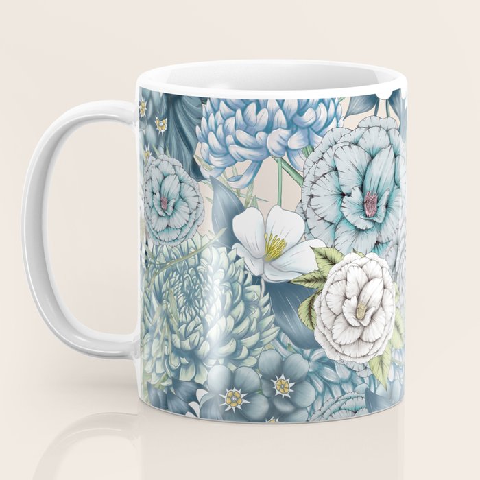 Blue Floral Garden Coffee Mug Gallery Image 3