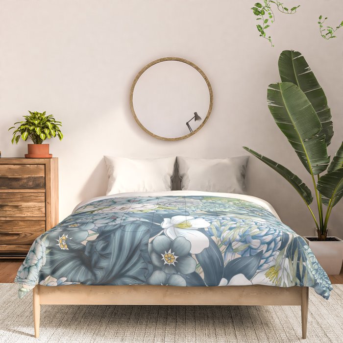 Blue Floral Garden Comforter Gallery Image 3