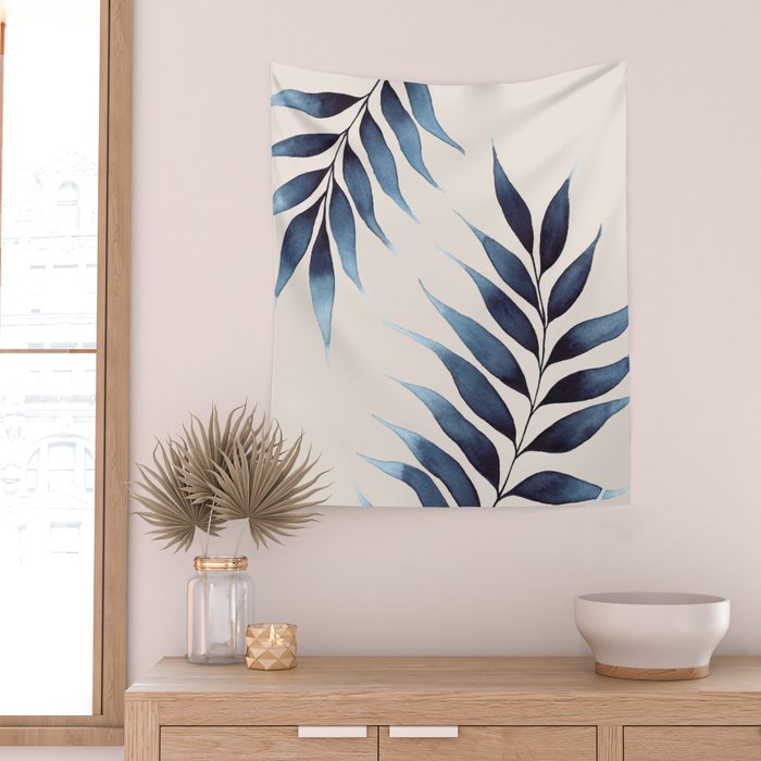 Blue Botanicals No. 6 Wall Tapestry Gallery Image 2