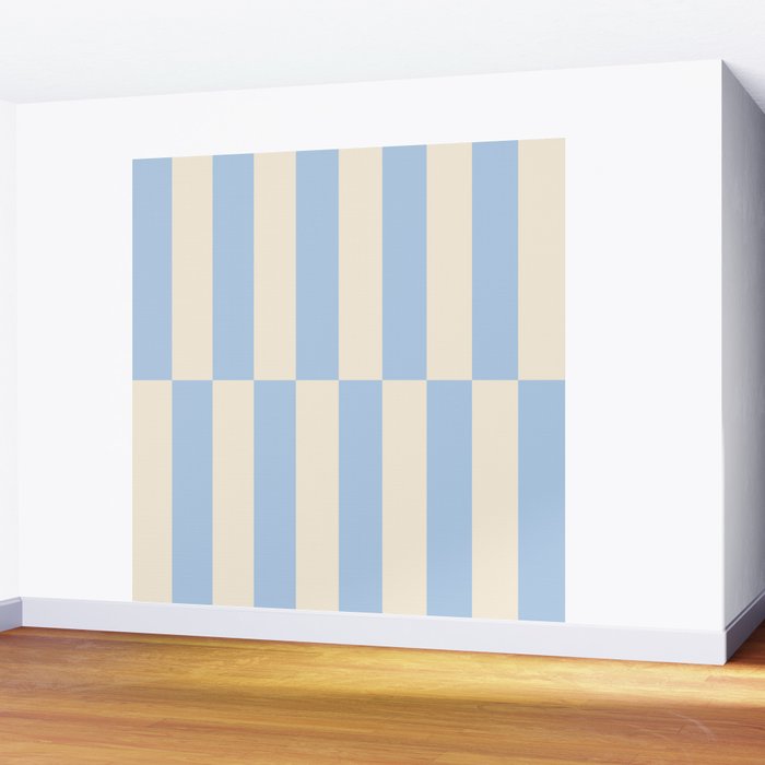 Strippy - Baby Blue Wall Mural Gallery Image 2