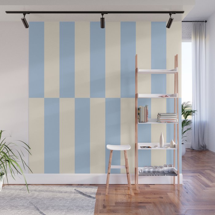 Strippy - Baby Blue Wall Mural Gallery Image 1