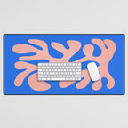 Rose Bud & Azure Blue: Matisse Paper Cutouts 02 Desk Mat Gallery Image 1