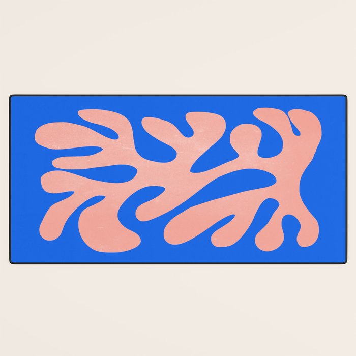 Rose Bud & Azure Blue: Matisse Paper Cutouts 02 Desk Mat Gallery Image 3