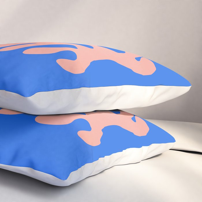 Rose Bud & Azure Blue: Matisse Paper Cutouts 02 Pillow Sham Gallery Image 3