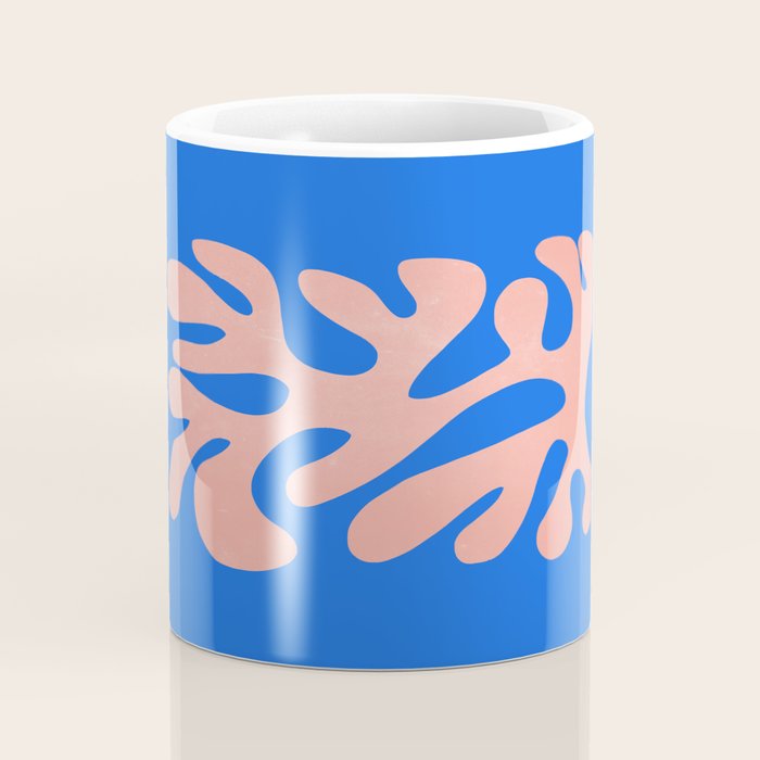 Rose Bud & Azure Blue: Matisse Paper Cutouts 02 Coffee Mug Gallery Image 4