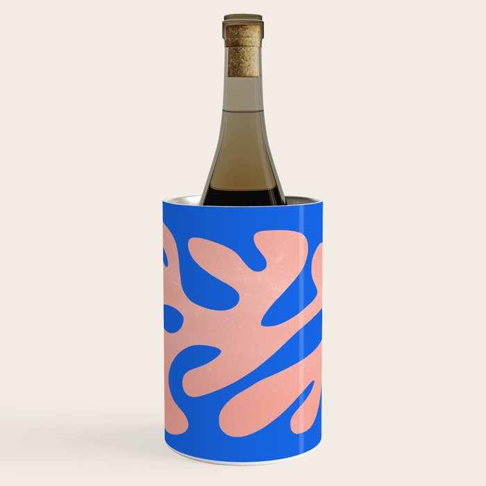 Rose Bud & Azure Blue: Matisse Paper Cutouts 02 Wine Chiller Gallery Image 1