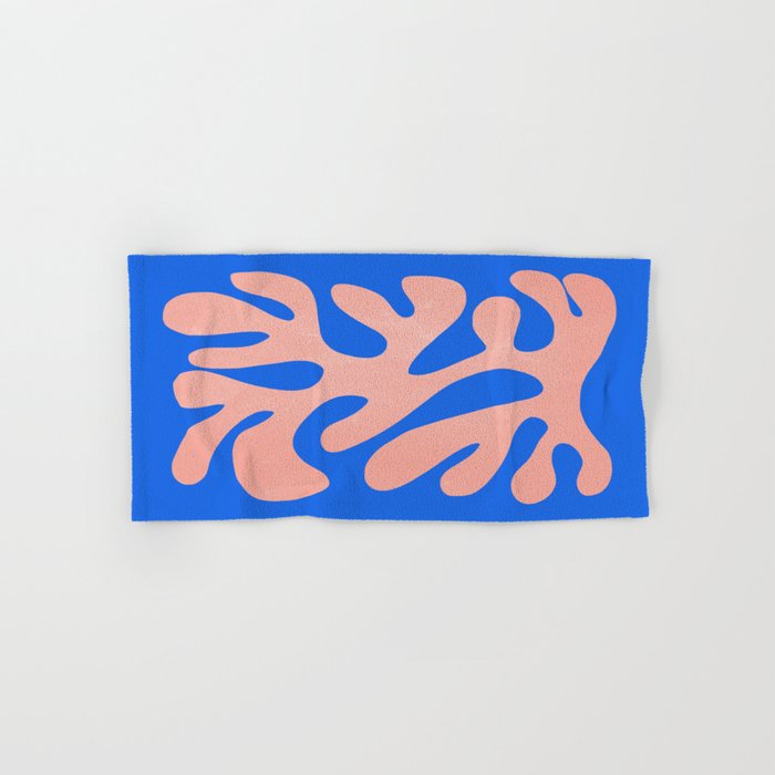 Rose Bud & Azure Blue: Matisse Paper Cutouts 02 Bath Towel Gallery Image 1