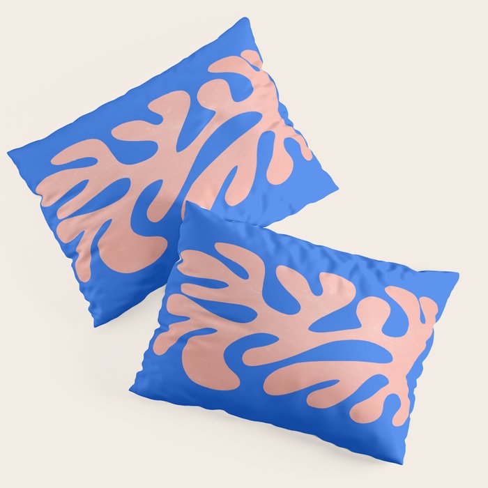 Rose Bud & Azure Blue: Matisse Paper Cutouts 02 Pillow Sham Gallery Image 3