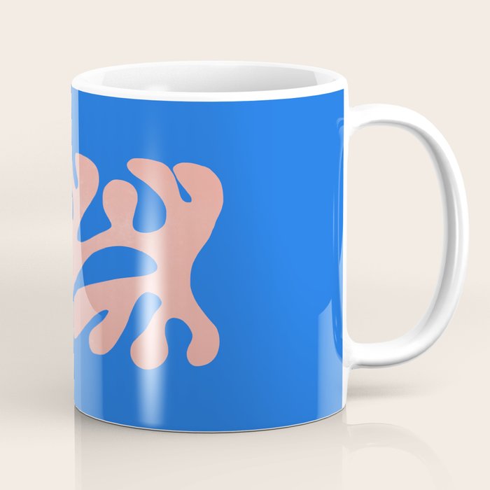 Rose Bud & Azure Blue: Matisse Paper Cutouts 02 Coffee Mug Gallery Image 1