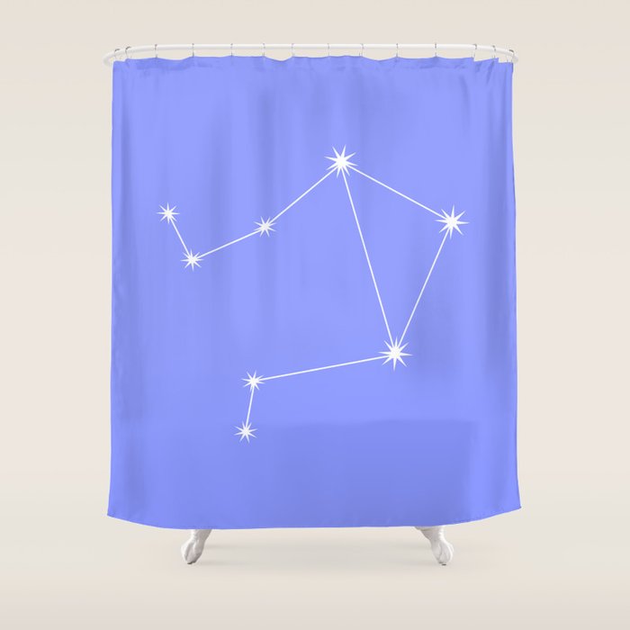 Libra Zodiac Star Constellation Line Art Pastel Purple Shower Curtain Gallery Image 1