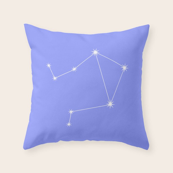 Libra Zodiac Star Constellation Line Art Pastel Purple Throw Pillow Gallery Image 6