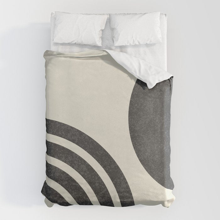 Mid Century Modern - Sun and Rainbow black and white Duvet Cover Gallery Image 1