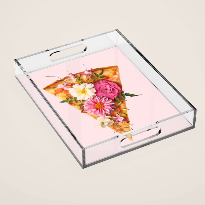 FLORAL PIZZA Acrylic Tray Gallery Image 1
