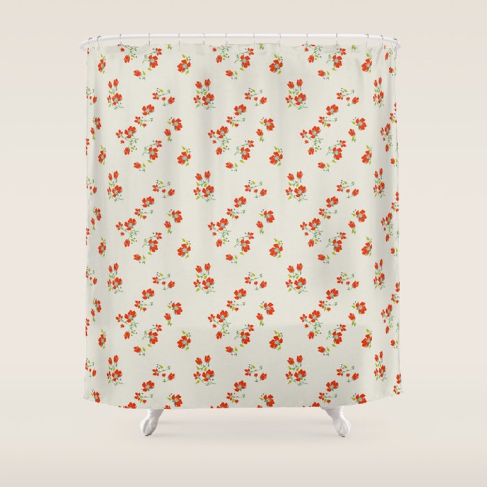 VINTAGE FLORAL Shower Curtain Gallery Image 1