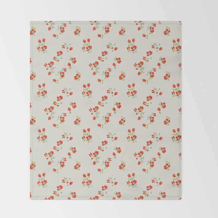 VINTAGE FLORAL Throw Blanket Gallery Image 2