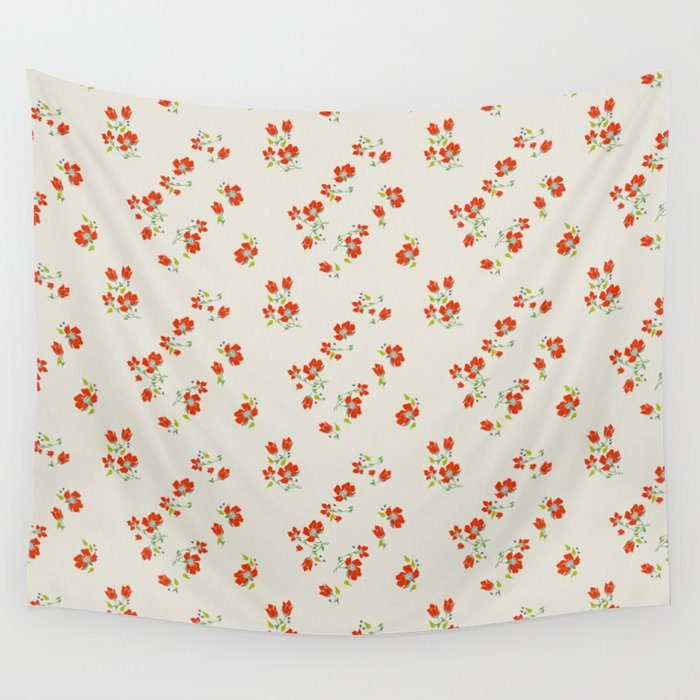 VINTAGE FLORAL Wall Tapestry Gallery Image 1