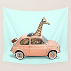 GIRAFFE CAR Wall Tapestry Gallery Image 4