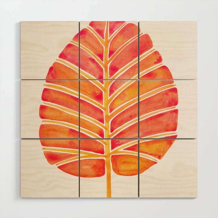Elephant Ear Alocasia - Peach Palette Wood Wall Art Gallery Image 1