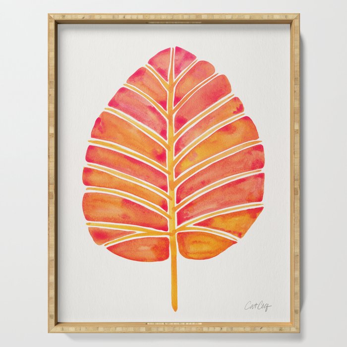 Elephant Ear Alocasia - Peach Palette Serving Tray Gallery Image 1