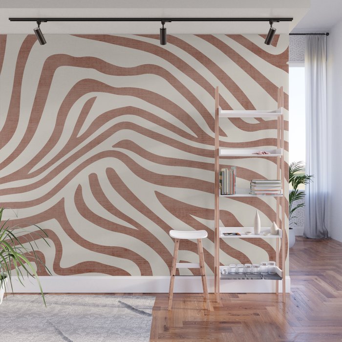 Terracotta Abstract Modern Pattern Artwork Wall Mural Gallery Image 1