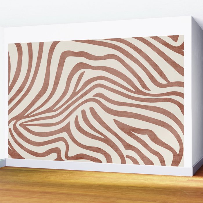 Terracotta Abstract Modern Pattern Artwork Wall Mural Gallery Image 2