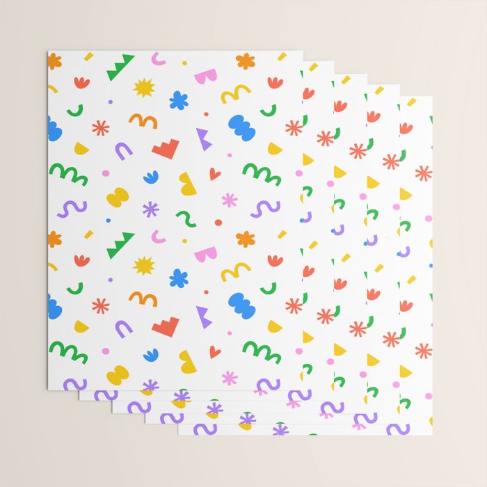 Fun colorful abstract organic shape art pattern Wrapping Paper Gallery Image 3