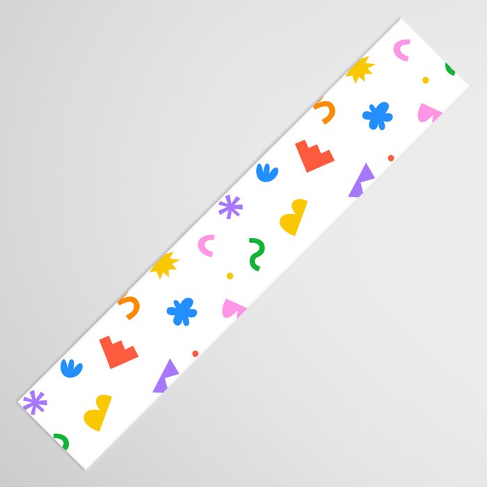 Fun colorful abstract organic shape art pattern Table Runner Gallery Image 3