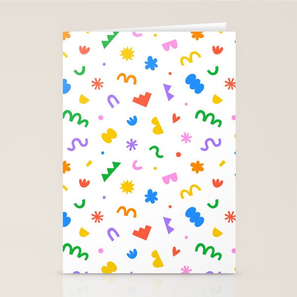 Fun colorful abstract organic shape art pattern Stationery Card Gallery Image 2