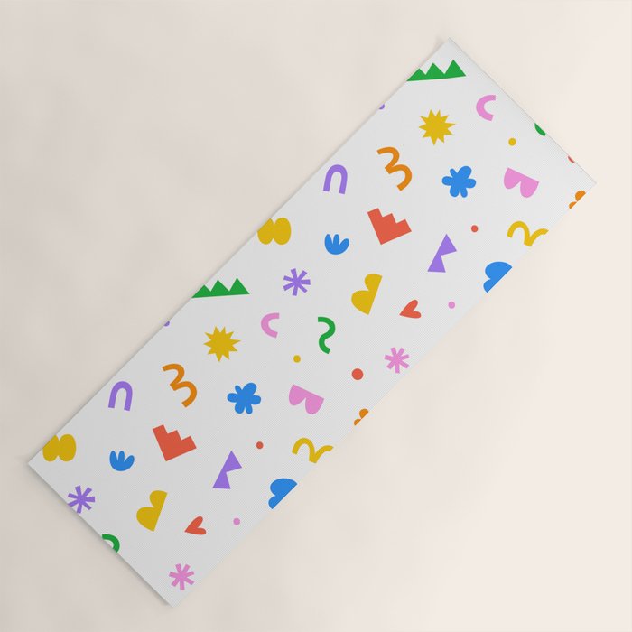 Fun colorful abstract organic shape art pattern Yoga Mat Gallery Image 1