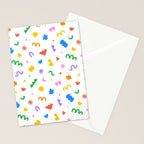 Fun colorful abstract organic shape art pattern Stationery Card Gallery Image 2