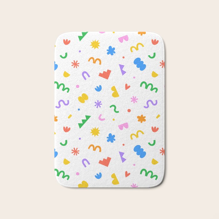 Fun colorful abstract organic shape art pattern Bath Mat Gallery Image 1