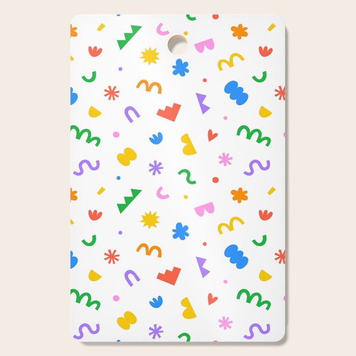 Fun colorful abstract organic shape art pattern Cutting Board Gallery Image 1