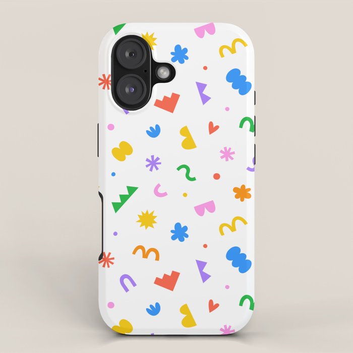 Fun colorful abstract organic shape art pattern iPhone Case Gallery Image 1
