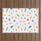 Fun colorful abstract organic shape art pattern Outdoor Rug Gallery Image 1