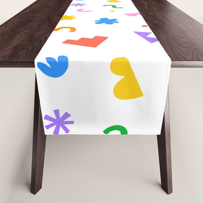 Fun colorful abstract organic shape art pattern Table Runner Gallery Image 1