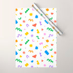 Fun colorful abstract organic shape art pattern Wrapping Paper Gallery Image 1