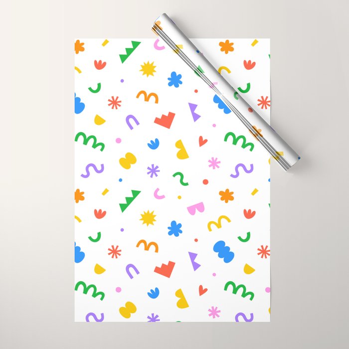 Fun colorful abstract organic shape art pattern Wrapping Paper Gallery Image 1