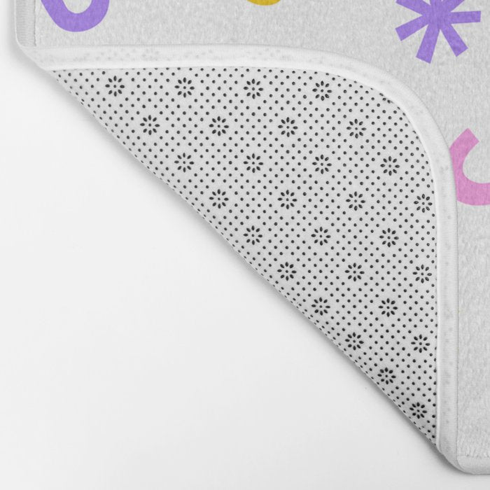 Fun colorful abstract organic shape art pattern Bath Mat Gallery Image 2