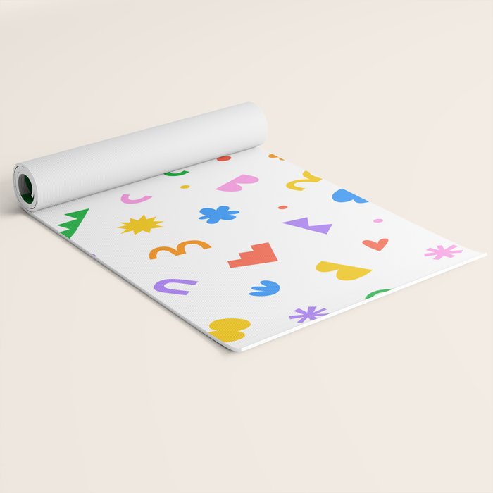 Fun colorful abstract organic shape art pattern Yoga Mat Gallery Image 2
