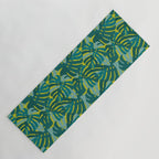 Monstera Leaves in Teal Yoga Mat Gallery Image 1