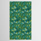 Monstera Leaves in Teal Tablecloth Gallery Image 2