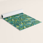 Monstera Leaves in Teal Yoga Mat Gallery Image 2