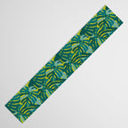 Monstera Leaves in Teal Table Runner Gallery Image 3