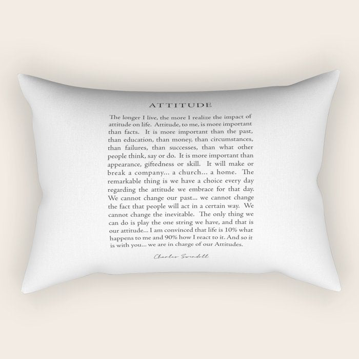 Charles Swindoll Quote, Attitude Rectangular Pillow Gallery Image 2