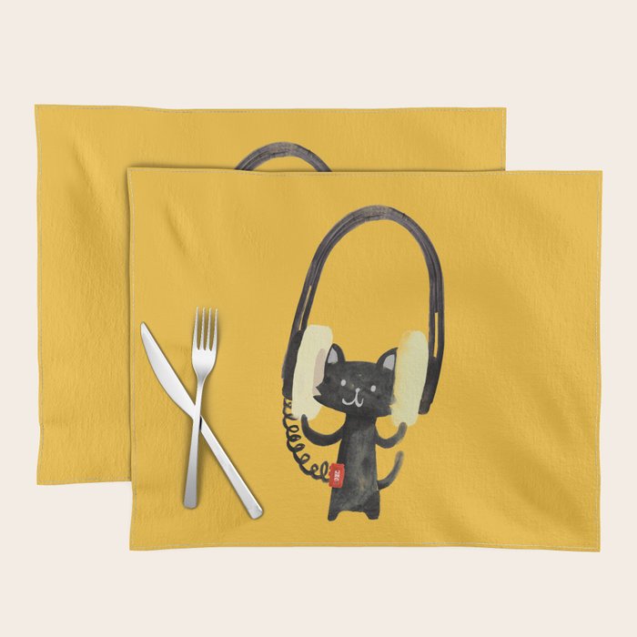I Love Huge Headphone Placemat Gallery Image 1