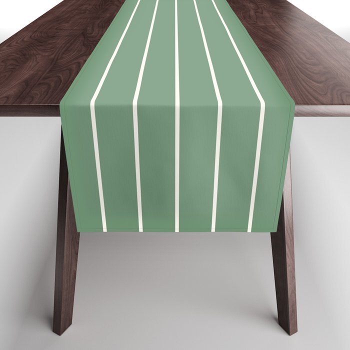 Minimal Arch XXXVIII Fresh Green Modern Geometric Lines Table Runner Gallery Image 1