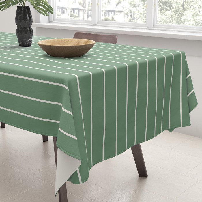 Minimal Arch XXXVIII Fresh Green Modern Geometric Lines Tablecloth Gallery Image 3